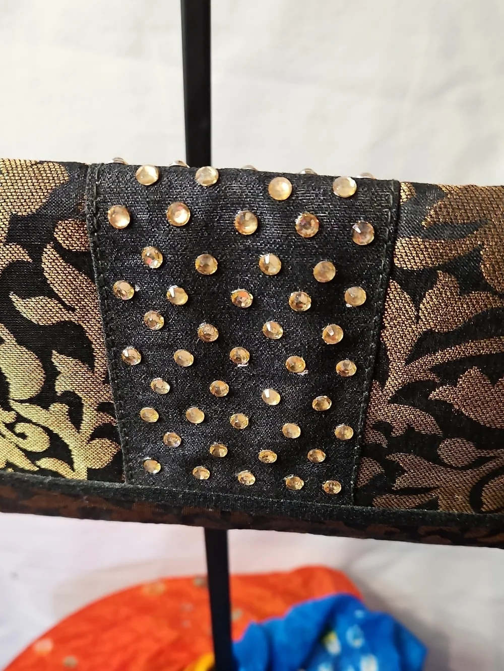 Sunbeams Vintsge Embroidered with Beads crystal Clutch Bag Purse Made in India